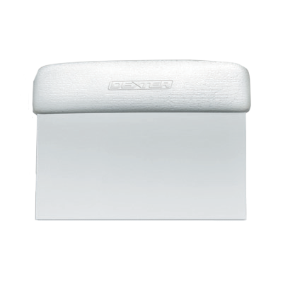 Dexter 19783 Sani-Safe Dough Cutter Scraper 6" x 3" Stainless Steel Blade And Textured Polypropylene White Handle