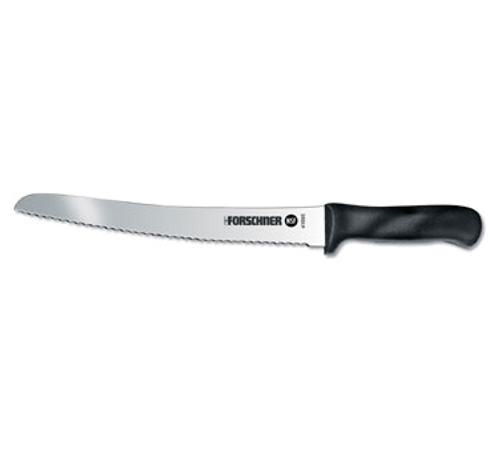 Victorinox Swiss Army 7.6058.17 10" Black Curved Bread Knife with Polypropylene Handle