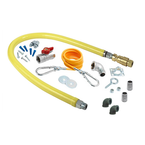 T&S Brass HG-4E-36K-FF Gas Hose Quick-Disconnect 1" NPT x 36" Cable Kit