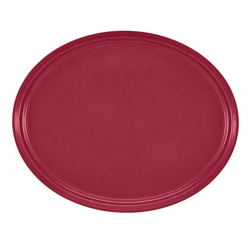 Cambro 2500505 19.25" Red Oval Serving Camtray - 6/Case