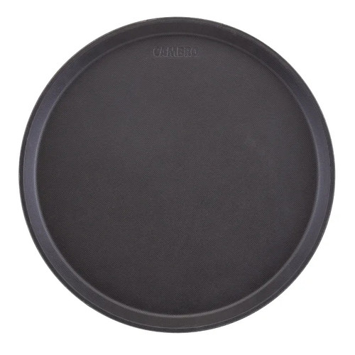 Cambro 1400TL110 14"Dia. Fiberglass Black Round Treadlite Tray