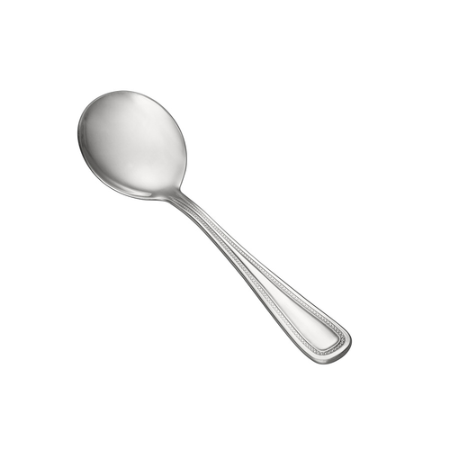 CAC China 3008-04 6.13" L Stainless Steel Heavy Weight Black Pearl Bouillon Spoon (50 Dozen Per Case)