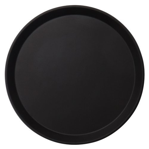 Cambro 900CT110 9" Dia. Fiberglass Black Satin Round Camtread Serving Tray