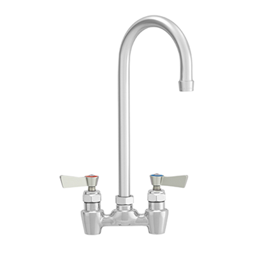 Fisher 62669 4" Centers 6" Swivel / Rigid Gooseneck Spout Backsplash Mount Stainless Steel Faucet
