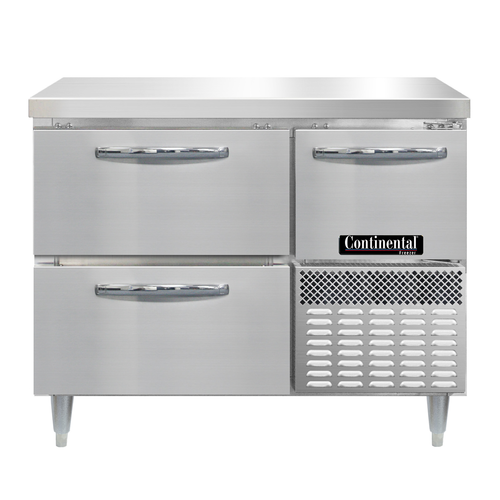 Continental Refrigerator DFA43NSS-D 43"W Two Drawer and One Door Stainless Steel Designer Line Freezer Base Worktop Unit
