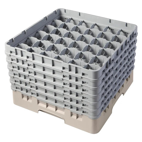 Cambro 36S1114184 Camrack Glass Rack With (6) Soft Gray Extenders - 2 Cases