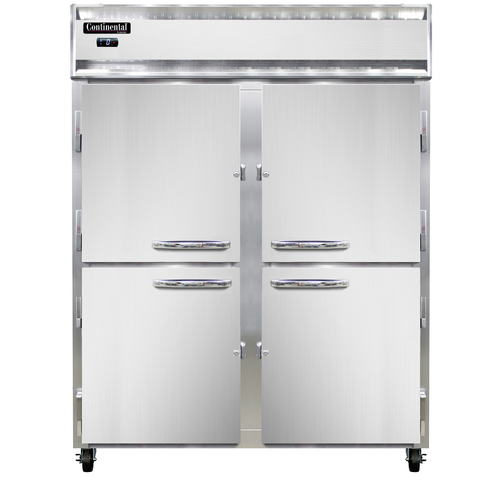 Continental Refrigerator 2FENSAPTHD 57" W Two-Section Solid Door Pass-Thru Extra-Wide Freezer - 220 Volts