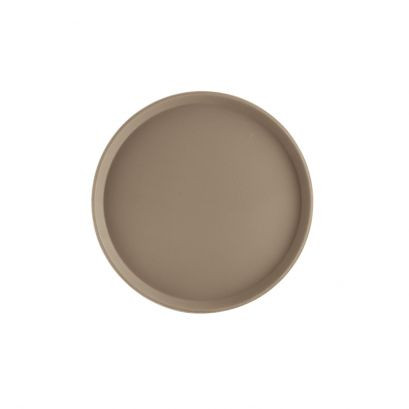 CAC China FGTR-11BN 11" W Fiberglass Brown Round Tray