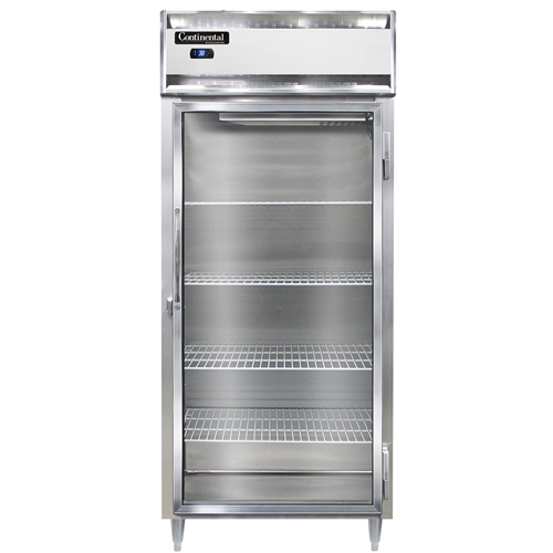 Continental Refrigerator D1RXSNSSGD 36.25" W One-Section Glass Door Reach-In Designer Line Extra-Wide Refrigerator