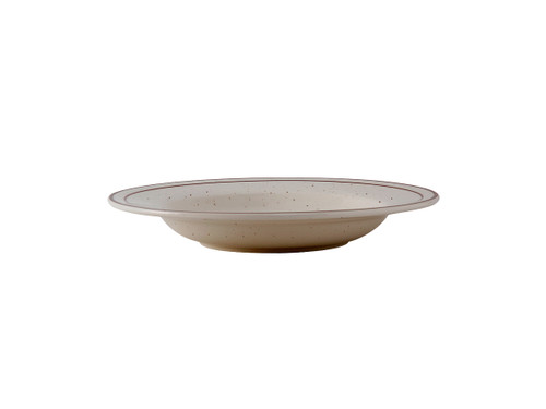 Tuxton TBS-003 8-3/4" 9 Oz. Ceramic American White/Eggshell With Brown Speckle Round Soup Bowl (2 Dozen Per Case)