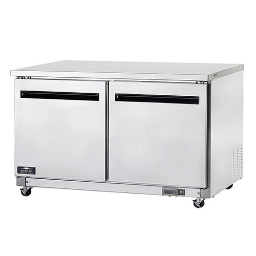 Arctic Air AUC60F 61.25" W Two Door Stainless Steel Freezer Work Top Counter