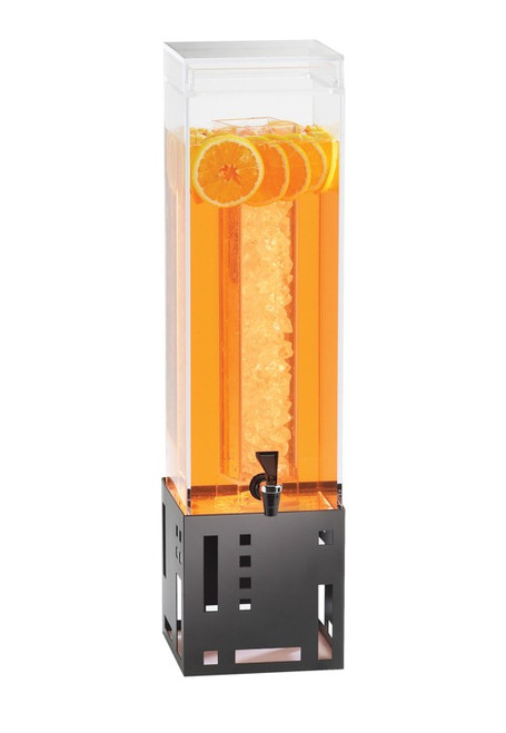 Cal-Mil 1602-3-13 3 Gallon Black Squared Beverage Dispenser Metal Square