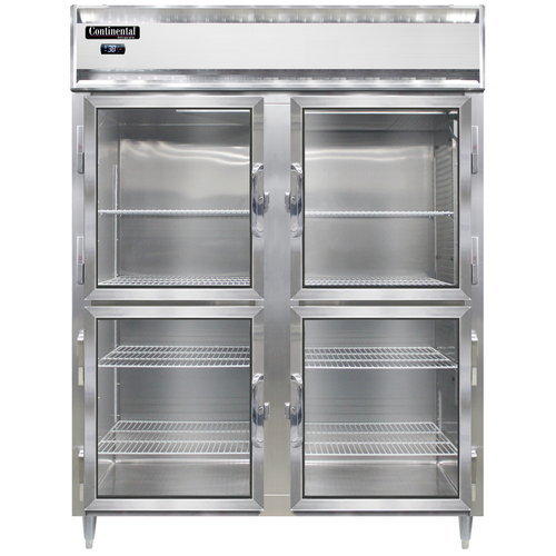 Continental Refrigerator D2RENSAGDHD 57" W Two-Section Glass Door Reach-In Designer Line Wide Refrigerator