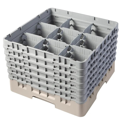 Cambro 9S1114184 Camrack Glass Rack With (6) Soft Gray Extenders - 2 Cases
