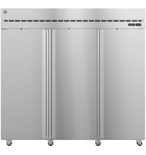 Hoshizaki F3A-FS 82.5" W Three-Section Solid Door Reach-In Steelheart Series Freezer - 115 Volts
