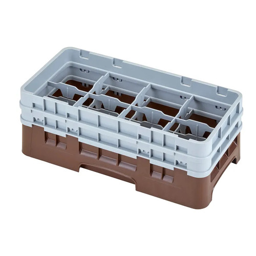Cambro 8HS434167 Camrack Glass Rack With (2) Soft Gray Extenders - 4 Cases