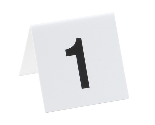 Cal-Mil 227 Number Tent 3" W White Plastic Number Tent