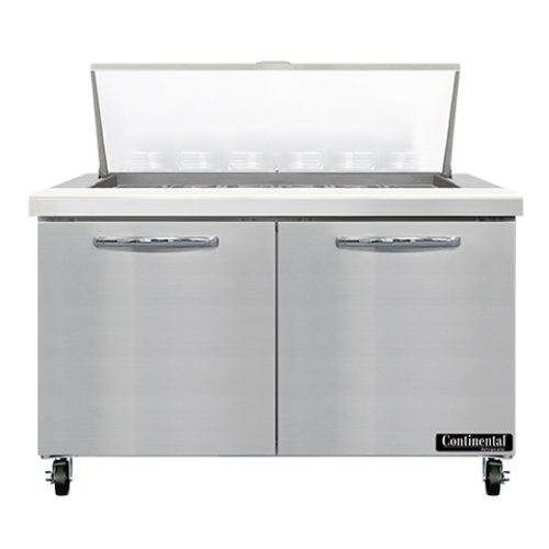Continental Refrigerator SW48N18M 48" W Two-Section Two Door Mighty Top Sandwich Unit
