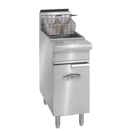 Imperial IRF-50-OP Gas 50 lb Restaurant Series Range Match Fryer - 120,000 BTU