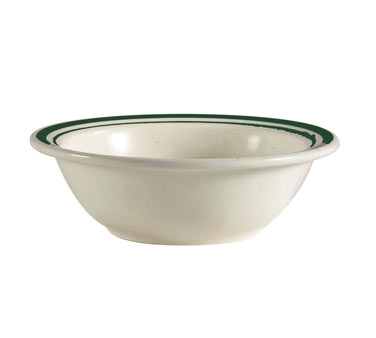 CAC China CES-10 13 Oz. American White Ceramic Round Emerald Grapefruit Bowl (3 Dozen Per Case)