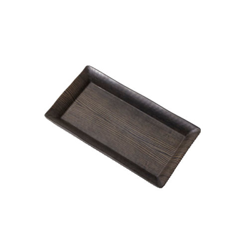 American Metalcraft WMEL19 Plastic Walnut Wood Pattern Rectangular Platter