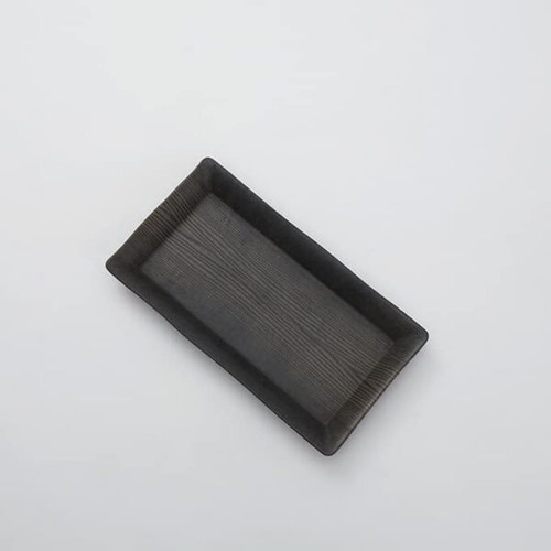 American Metalcraft WMEL19 Plastic Walnut Wood Pattern Rectangular Platter