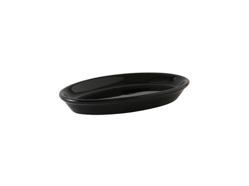 Tuxton BBK-0504 5 Oz. Ceramic Black Oval Baking Dish (1 Dozen)