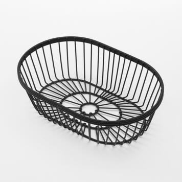 American Metalcraft WBBV90 Metal Black Oval Wire Basket