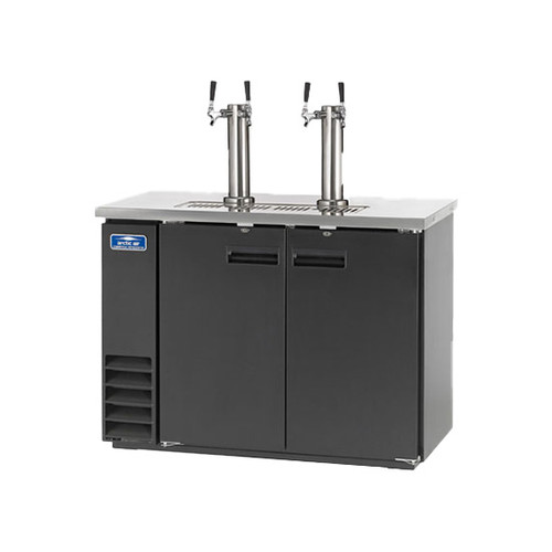 Arctic Air ADD48R-2 49"W Black Stainless Steel Solid Door Direct Draw Draft Beer Dispenser