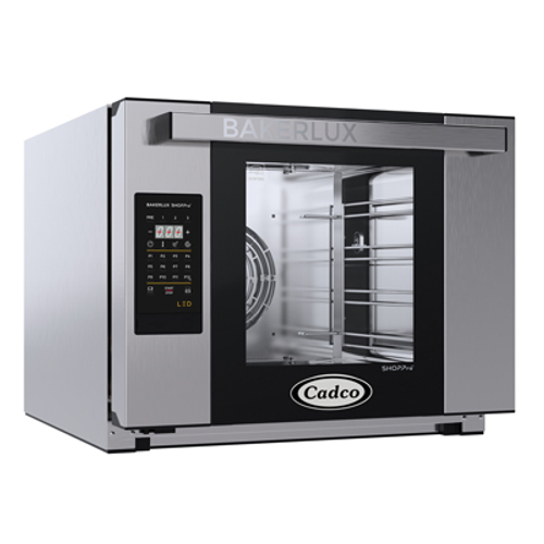 Cadco XAFT-04HS-LD Stainless Steel 1 Deck Half Size Electric Bakerlux LED Heavy-Duty Convection Oven - 208-240 Volts 1-Ph