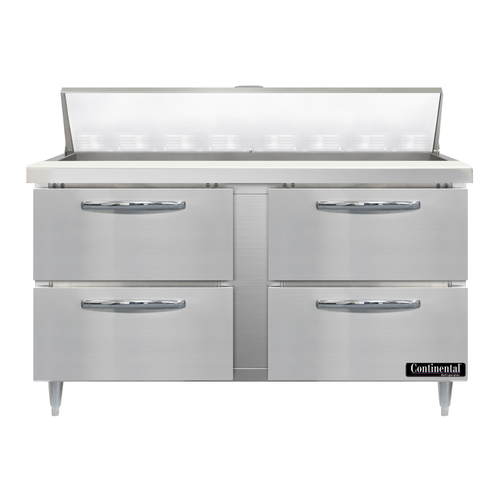 Continental Refrigerator D60N16-D 60" W Two-Section Four Drawer Designer Line Sandwich Unit