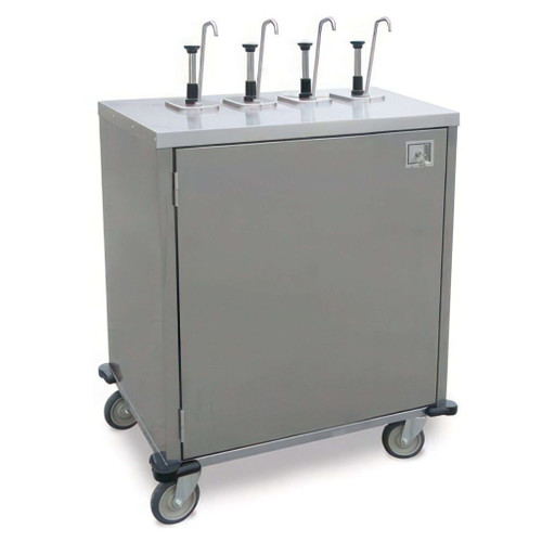 Lakeside 70221 Stainless Steel Condiment Cart Casters with Brakes 33"W x 27-1/2"D x 48-1/2"H