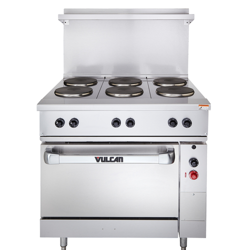 Vulcan EV36S-2FP2HT208 36" W Stainless Steel Electric French Hotplates Restaurant Range - 208 Volts