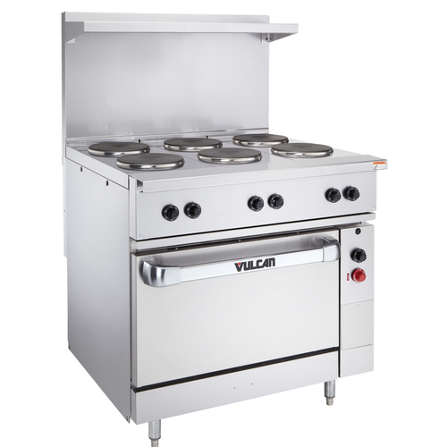 Vulcan EV36S-2FP2HT208 36" W Stainless Steel Electric French Hotplates Restaurant Range - 208 Volts