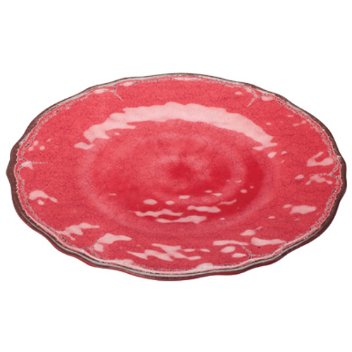 Winco WDM001-502 11" Plastic Red Round Plate (24 Each Per Case)