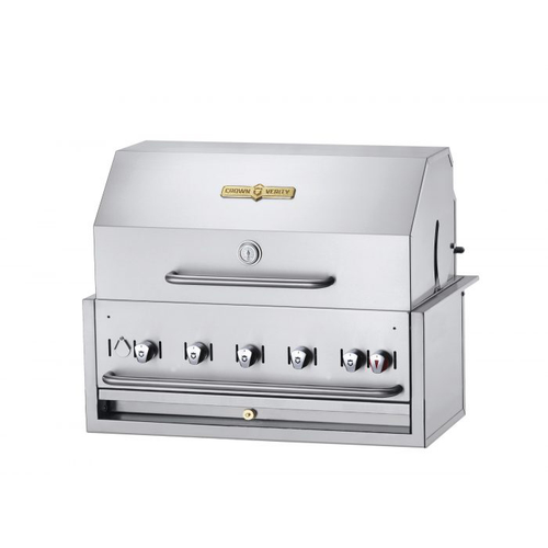 Crown Verity IBI36-NG Infinite Series Natural Gas 36" Built-In Outdoor Charbroiler with 5 Burners - 74,500 BTU