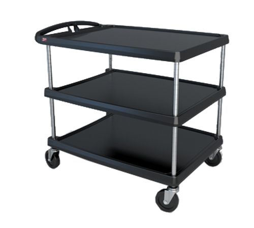 Metro MY2636-35BL 27.69" W x 40.25" D x 36.88" H Black Plastic Shelf myCart Series Utility Cart