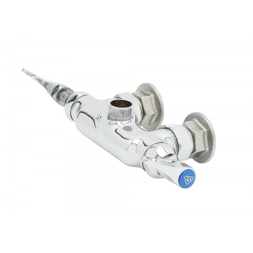 T&S Brass B-0346-LN Pantry Faucet double swivel outlet wall-mount 3-3/8"