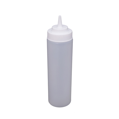 CAC China SQBT-W-24C 24 Oz. Clear Plastic Squeeze Bottle (8 Pack Per Case)