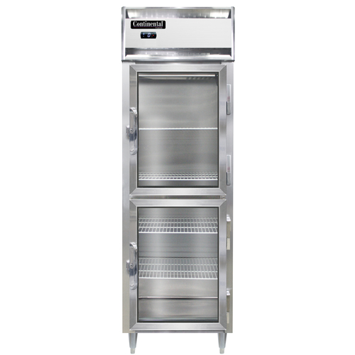 Continental Refrigerator DL1F-GD-HD 26" W One-Section Glass Door Reach-In Designer Line Freezer - 115 Volts
