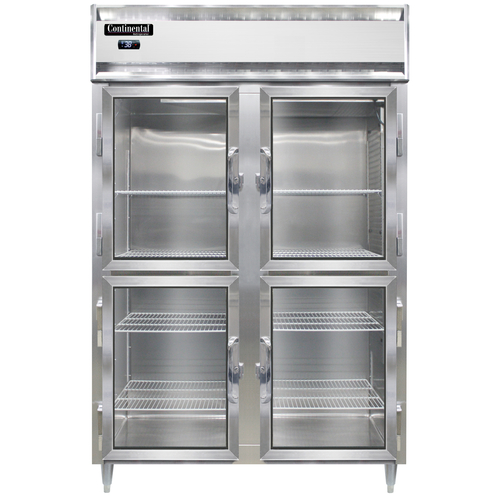 Continental Refrigerator D2RNGDHD 52" W Two-Section Glass Door Reach-In Designer Line Refrigerator