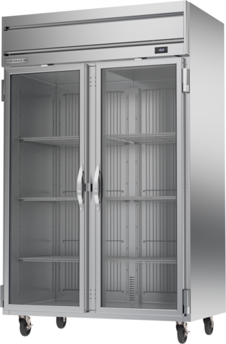 Beverage Air HFPS2HC-1G 52" W Two-Section Glass Door Reach-In Horizon Series Freezer - 115 Volts
