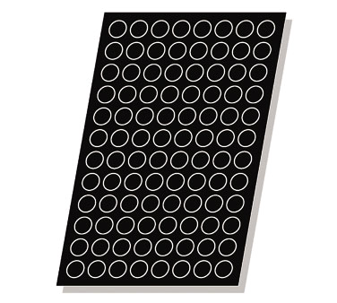 Matfer Bourgeat 336004 Flexipan Pomponnette Mold 96 Per Sheet 1/4 Oz. Cap. 1-1/2" Dia. x 5/8"H Food Grade Silicone