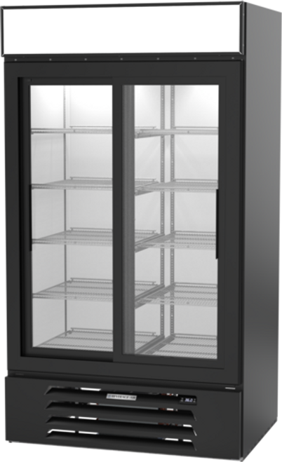 Beverage Air MMR38HC-1-B 43.5" W Two-Section Glass Door MarketMax Refrigerated Merchandiser