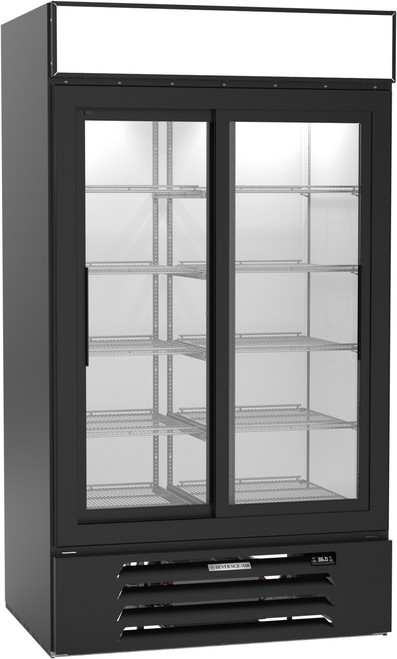 Beverage Air MMR38HC-1-B 43.5" W Two-Section Glass Door MarketMax Refrigerated Merchandiser