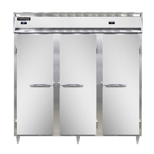 Continental Refrigerator DL3RRF-SA-PT 78" W Three-Section Solid Door Designer Line Refrigerator/Freezer