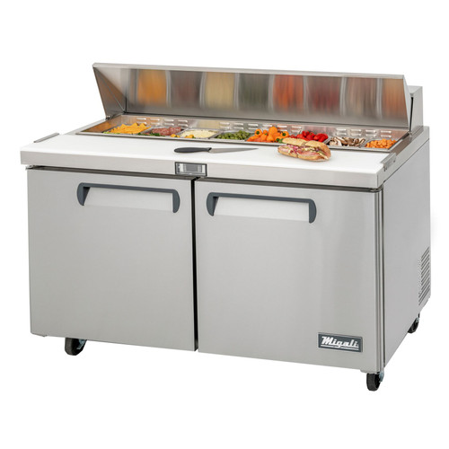 Migali C-SP60-16-HC 60.2" W Two-Section Two Door Competitor Series Refrigerated Counter/Sandwich Prep Table