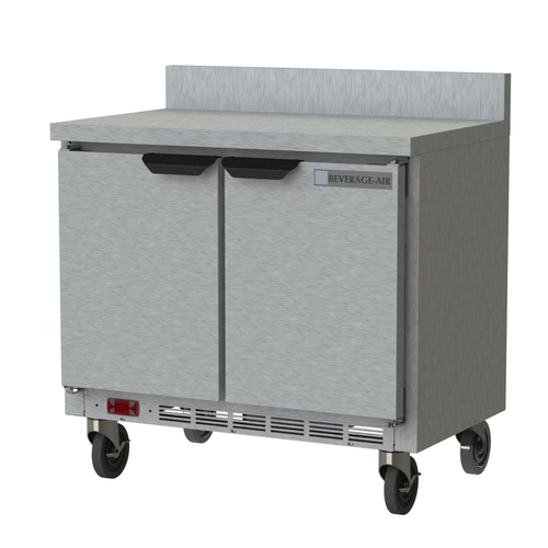 Beverage Air WTR34HC-FIP 34"W Two-Section Two Door Worktop Refrigerator Backsplash