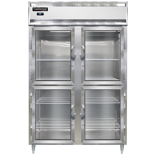 Continental Refrigerator D2RNSSGDHD 52" W Two-Section Glass Door Reach-In Designer Line Refrigerator