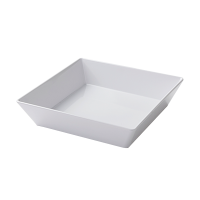 American Metalcraft MELSQ10 64 Oz. Plastic White Square Endurance Bowl